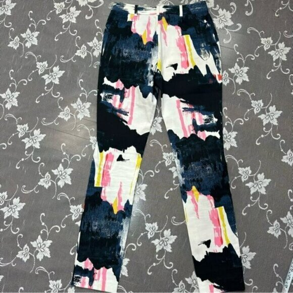 Kate Spade Saturday Watercolor Straight Leg Ankle Trousers Sz 00 - Picture 4 of 13